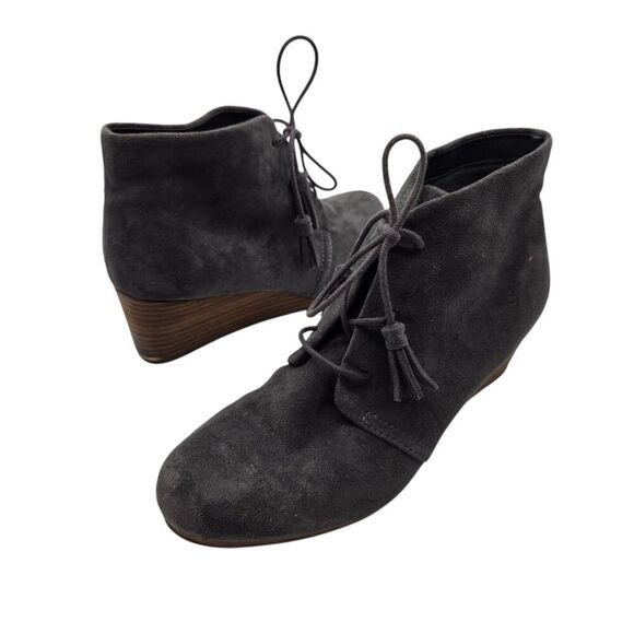 Dr. Scholl's Shoes - Dr Scholls Womens Ankle Booties Dakota Soft Wedge Heel Memory Foam Gray Size 9.5